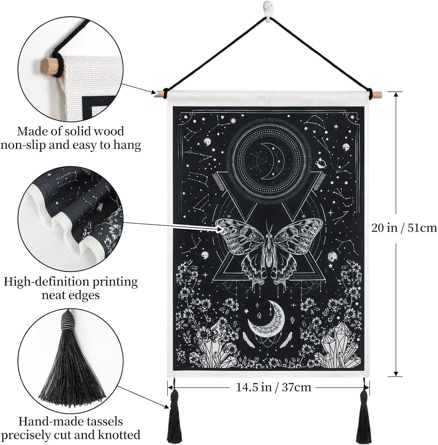 Gobelin Betylfoy Stücke kleine Wandteppiche Pailletten Sonne Mond Zuhause - Accessoires und Dekorationen Naty Shop
