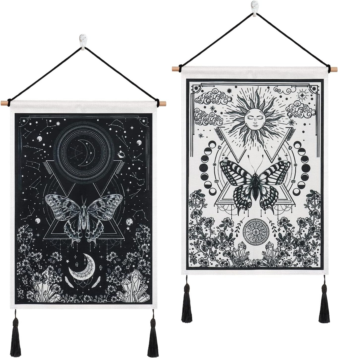 Gobelin Betylfoy Stücke kleine Wandteppiche Pailletten Sonne Mond Zuhause – Accessoires und Dekorationen Naty Shop Mondfinsternis