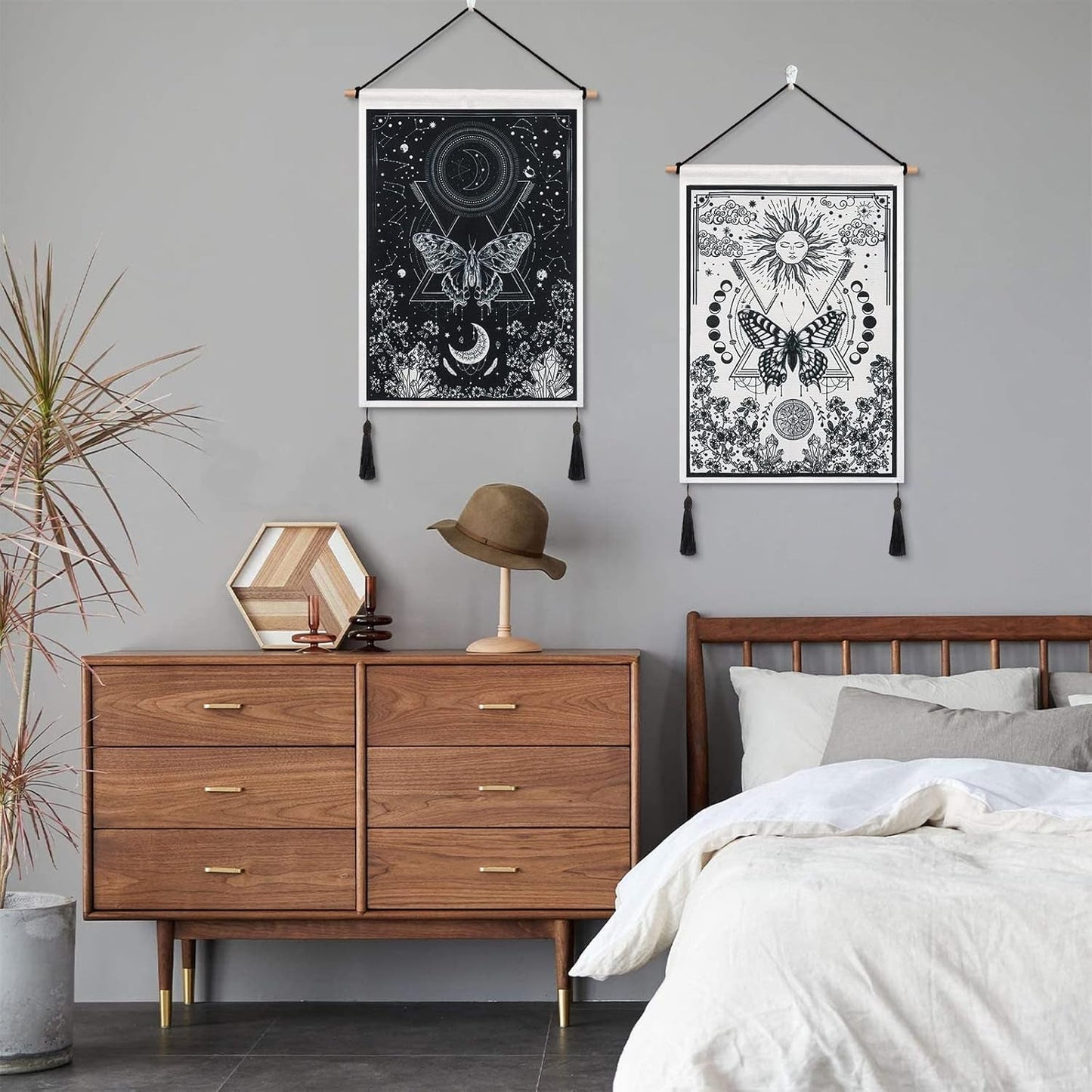 Gobelin Betylfoy Stücke kleine Wandteppiche Pailletten Sonne Mond Zuhause - Accessoires und Dekorationen Naty Shop