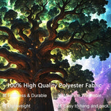 Wandteppich Schwarzlichtwald psychedelisch Natur Baum Sterne Galaxie Zuhause – Accessoires und Dekorationen Naty Shop