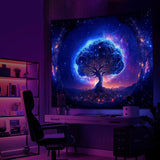 Baum-Wandteppich, Schwarzlicht, räumliche Ästhetik, Zuhause – Accessoires und Dekorationen, Naty Shop