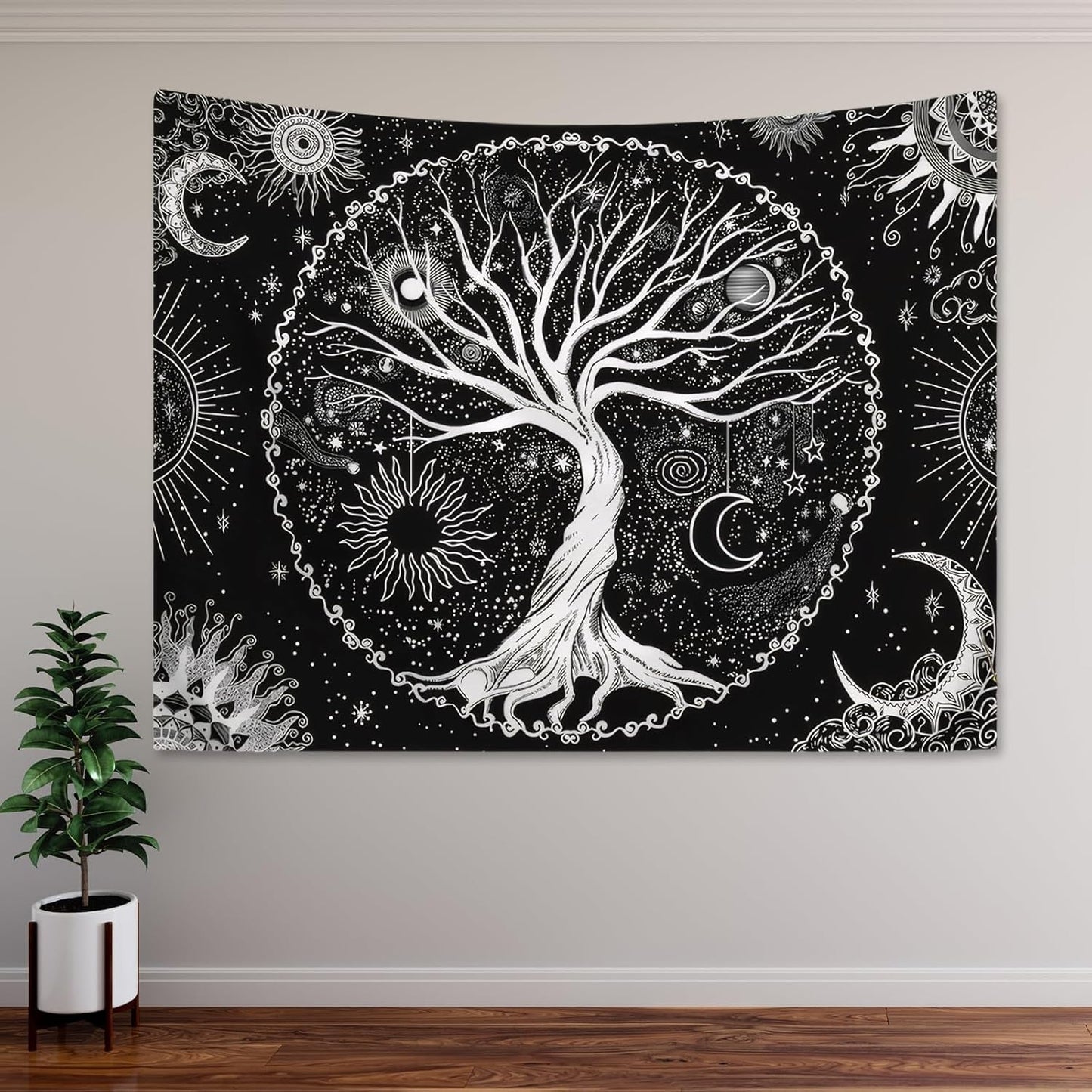 Lebensbaum Wandteppich Sonne Mond Casa - Accessoires und Dekorationen Naty Shop