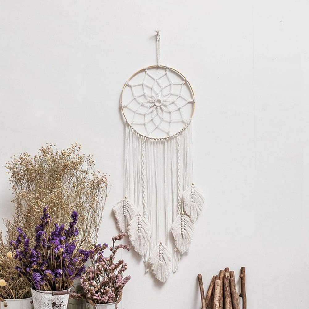 Tapisserie-Deko-Traumfänger, gewebte weiße Wanddekoration, Zuhause – Accessoires und Dekorationen, Naty Shop