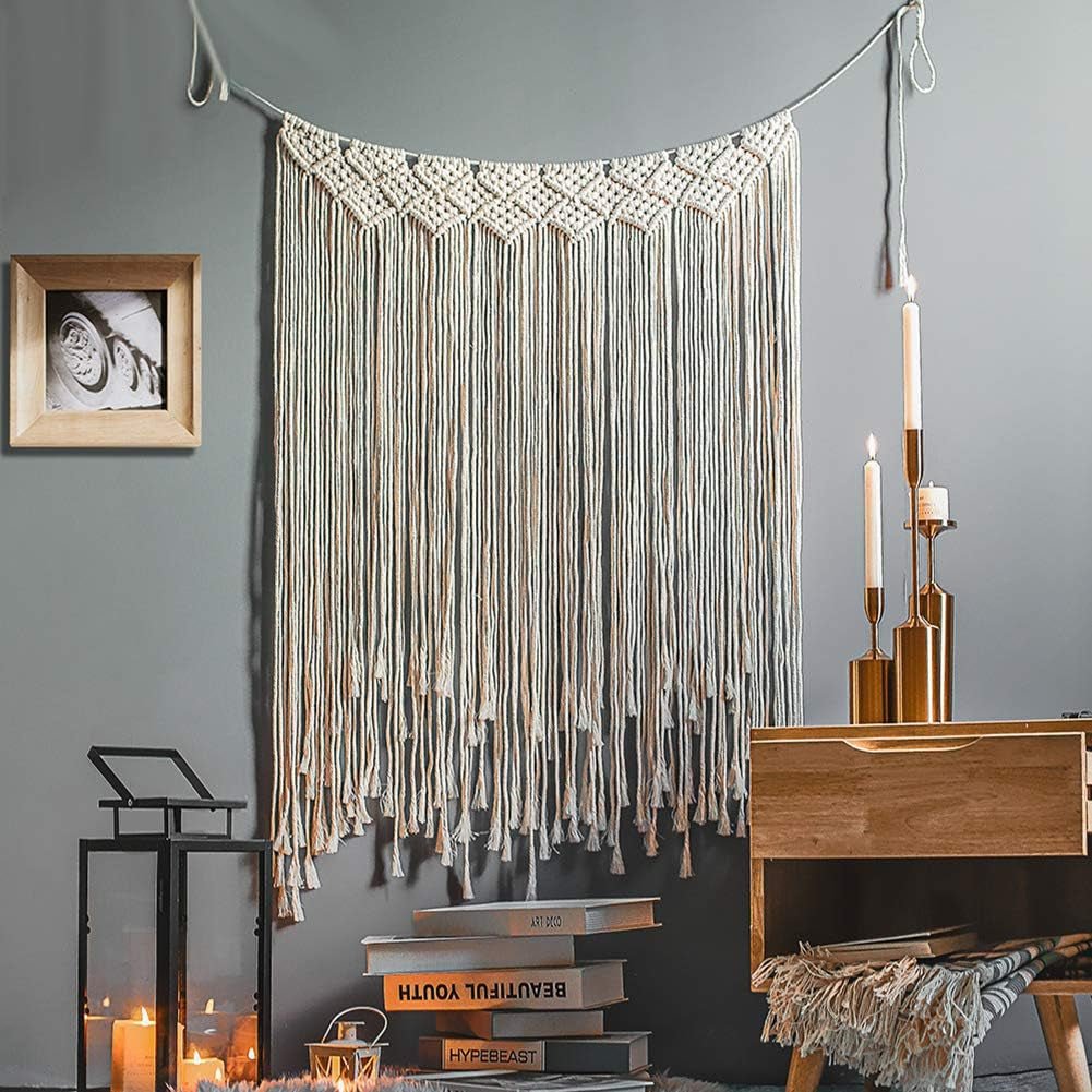 Deko-Wandteppich, Traumfänger, gewebte weiße Wanddekoration, Zuhause – Accessoires und Dekorationen, Naty Shop, Fransenvorhang