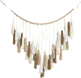 Tapisserie-Deko zum Aufhängen, gewebte pastorale Holzperlen, Zuhause – Accessoires und Dekorationen, Naty Shop, Khaki