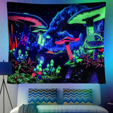 Wandteppich Dremisland Schwarzlichtpilz psychedelisch reaktive Galaxiewand Zuhause – Accessoires und Dekorationen Naty Shop
