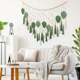 Dremisland Wandteppich, groß, beige, grüne Blätter, Quasten, Zuhause – Accessoires und Dekorationen, Naty Shop