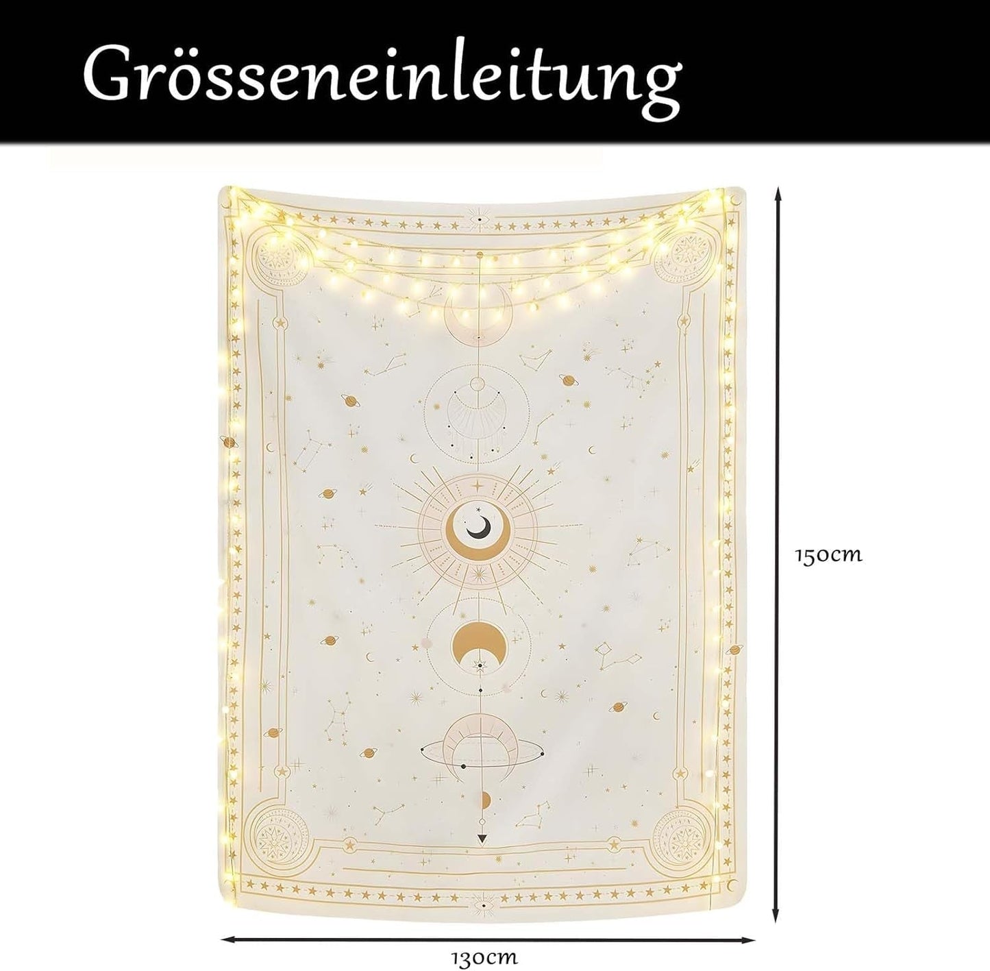 Wandteppich Mondphasen Geheimnis Konstellation Startseite – Accessoires und Dekorationen Naty Shop