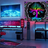 Wandteppich, fluoreszierender Baum, Leben, psychedelischer Mond, Zuhause – Accessoires und Dekorationen, Naty Shop