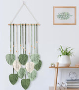 Handgefertigter Wandteppich-Haken mit Blättern für den Raum Zuhause – Accessoires und Dekorationen Naty Shop