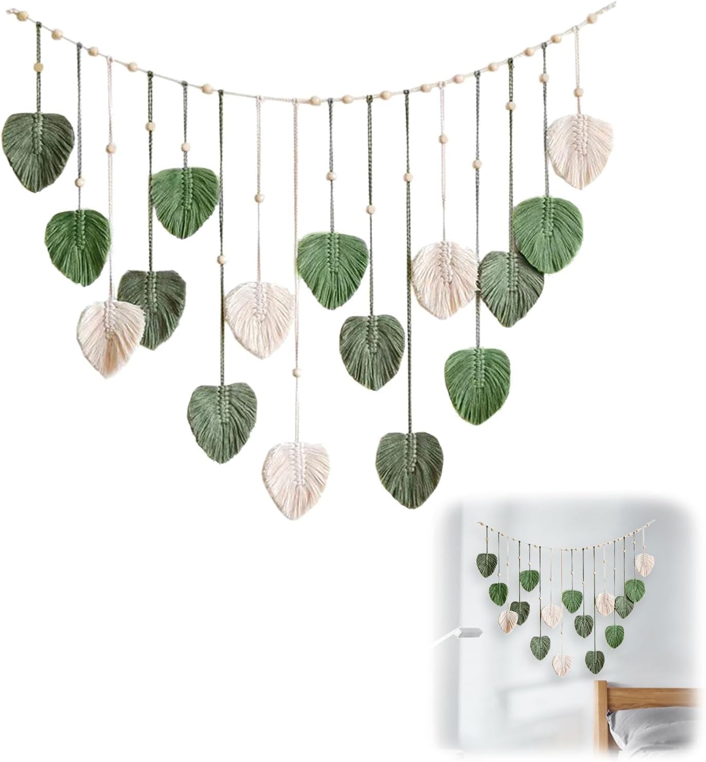 Großer gewebter Wandteppich mit Blättern für das Kinderzimmer der Frauen. Startseite – Accessoires und Dekorationen Naty Shop Greetings