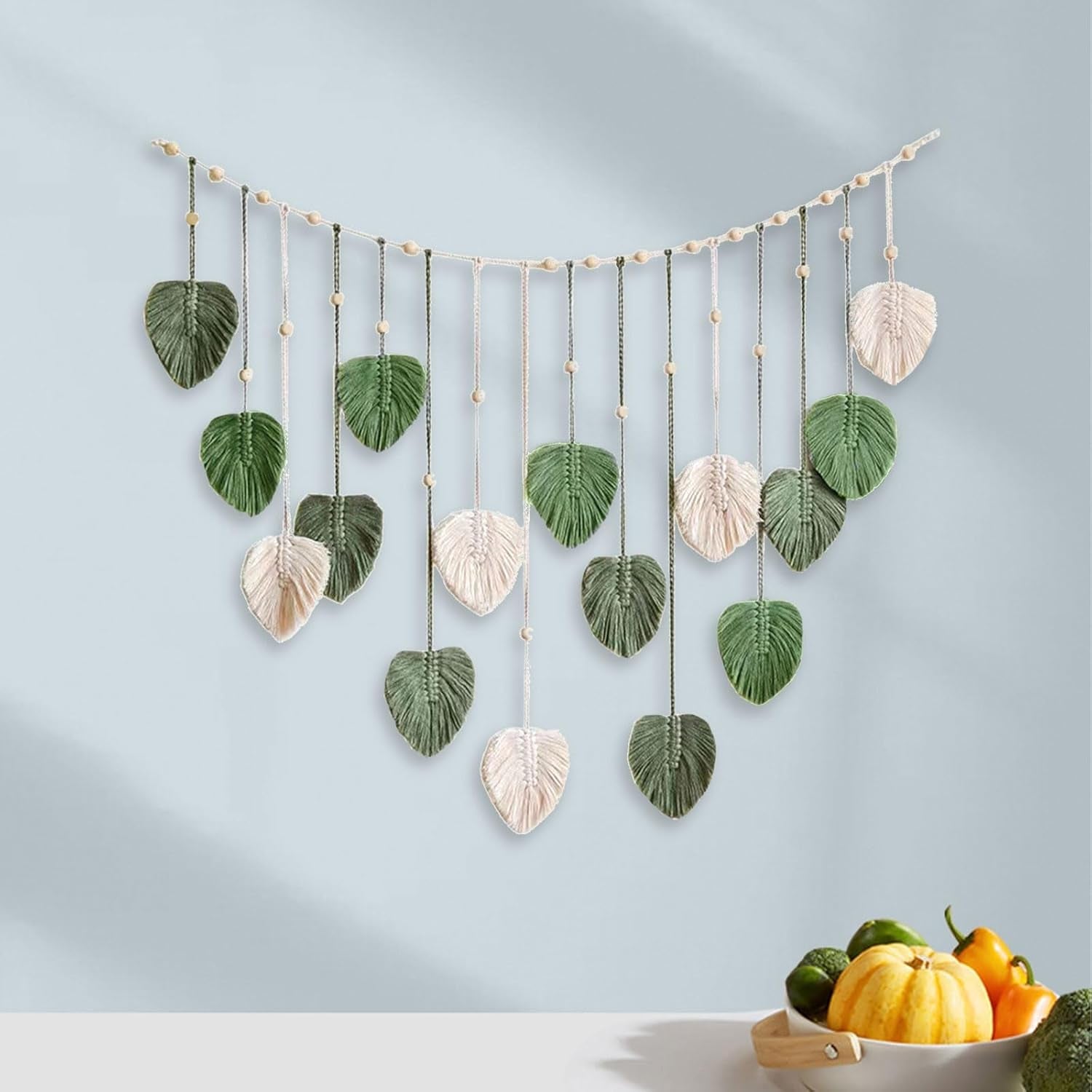 Großer gewebter Wandteppich mit Blättern für das Kinderzimmer der Frau. Zuhause – Accessoires und Dekorationen Naty Shop