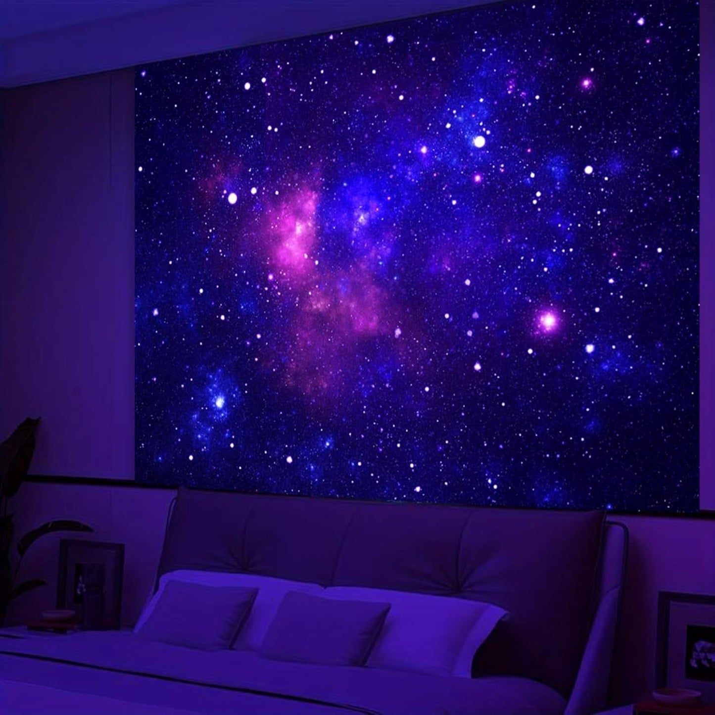 Wandteppich Galaxie Schwarzlicht Sternenhimmel Reaktiv Blau Zuhause - Accessoires und Dekorationen Naty Shop