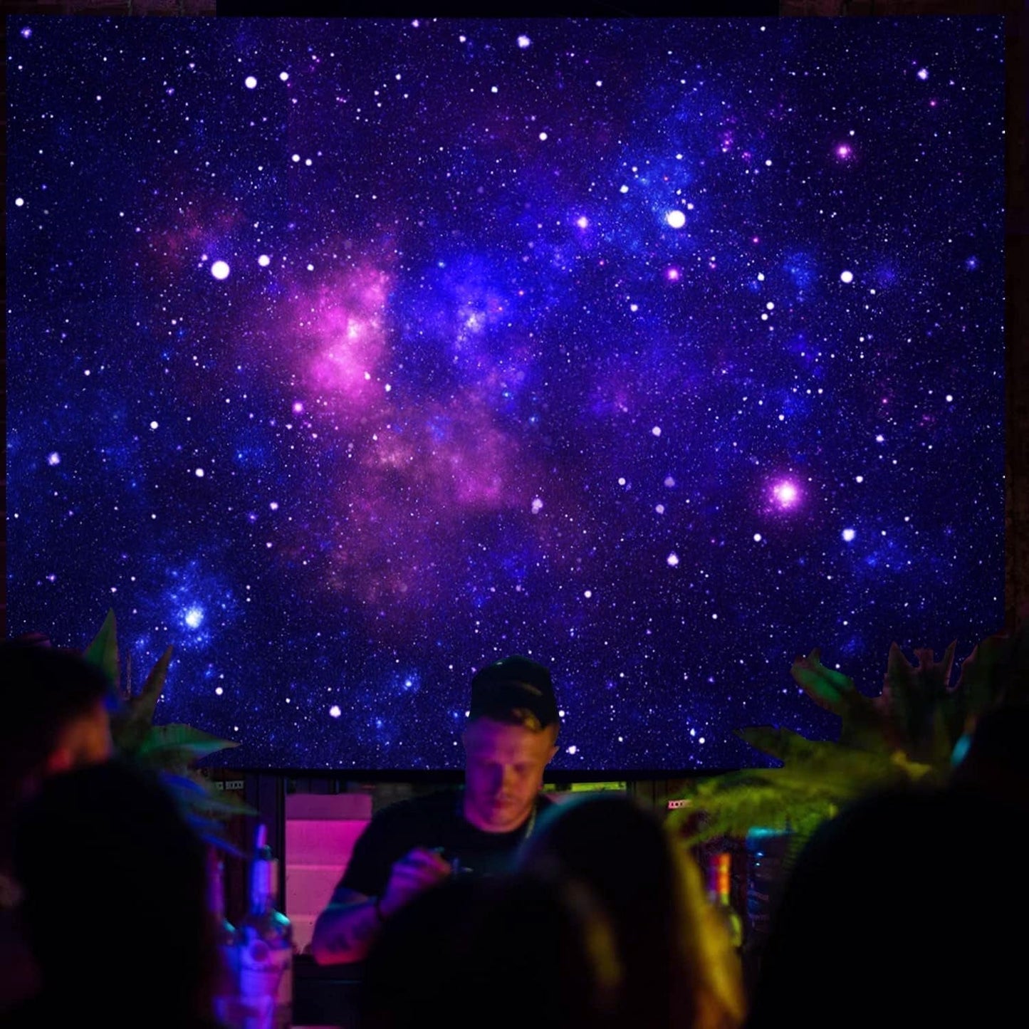 Wandteppich Galaxie Schwarzlicht Sternenhimmel Reaktiv Blau Zuhause - Accessoires und Dekorationen Naty Shop