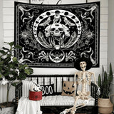 Wandteppich Gothic-Halloween-Banner schwarz weiß Zuhause - Accessoires und Dekorationen Naty Shop