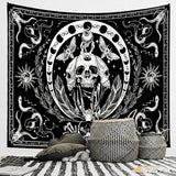 Wandteppich Gothic-Halloween-Banner schwarz weiß Zuhause - Accessoires und Dekorationen Naty Shop
