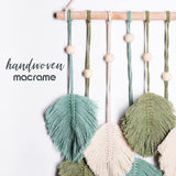 Handgefertigter hängender Wandteppich aus gewebten Blättern bis zum Haus – Accessoires und Dekorationen Naty Shop