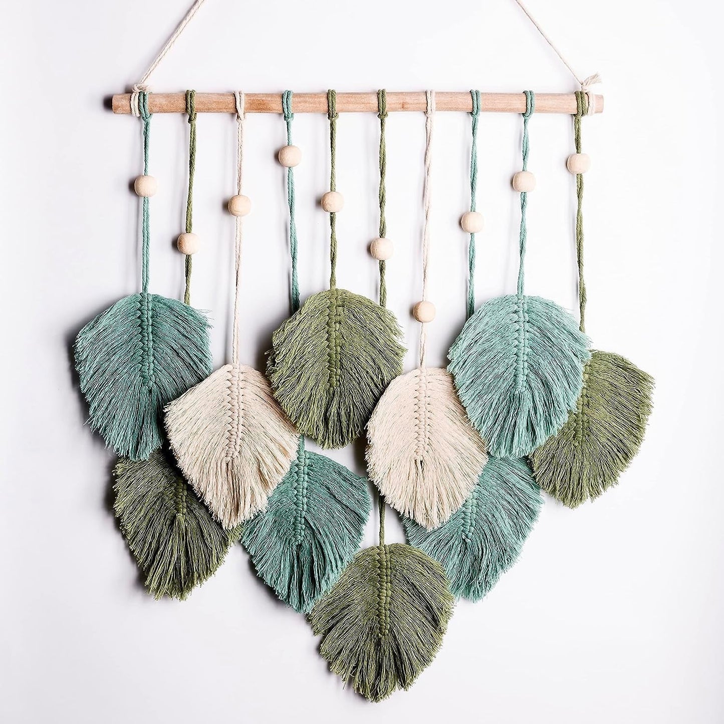 Handgefertigter hängender Wandteppich aus gewebten Blättern bis zum Haus – Accessoires und Dekorationen Naty Shop Standardtitel