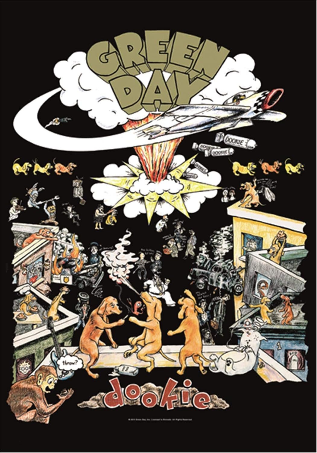 Tapisserie Herz Rock Flagge Original Green Day Dookie Home – Accessoires und Dekorationen Naty Shop Standardtitel