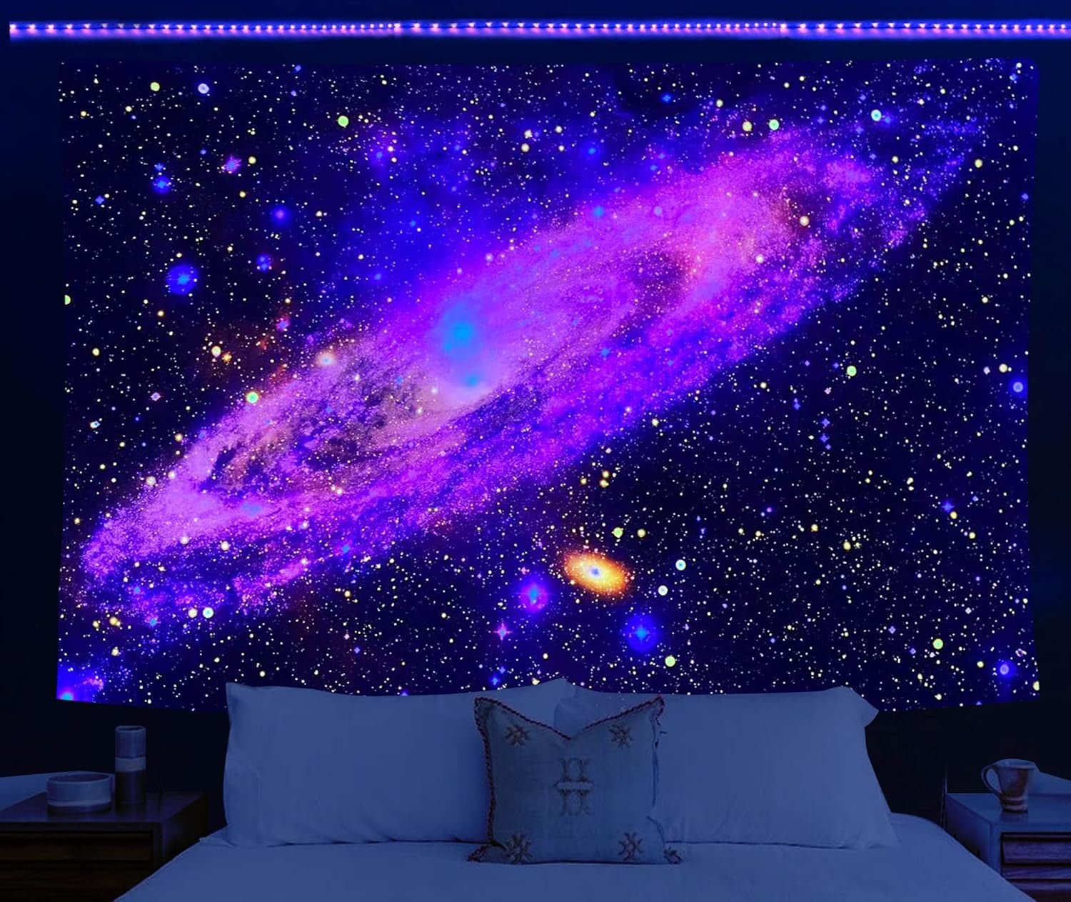 Holavida Wandteppich, fluoreszierende Galaxie, Sternenhimmel, abstrakte Ästhetik, Zuhause – Accessoires und Dekorationen, Naty Shop, Cosmic Galaxy-A, 200 L x 150 B cm