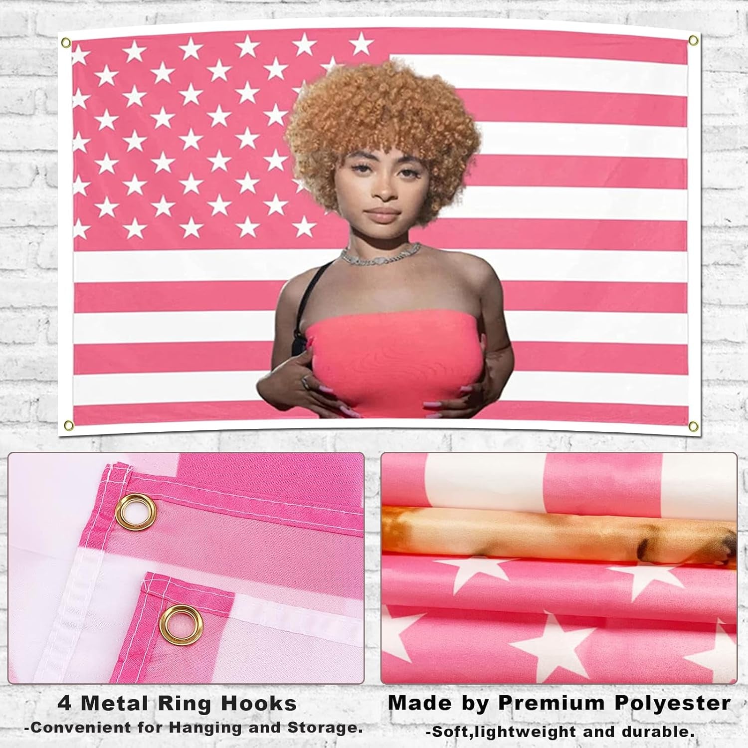 Tapisserie Eisgewürz Flagge rosa Flaggen Startseite – Accessoires und Dekorationen Naty Shop