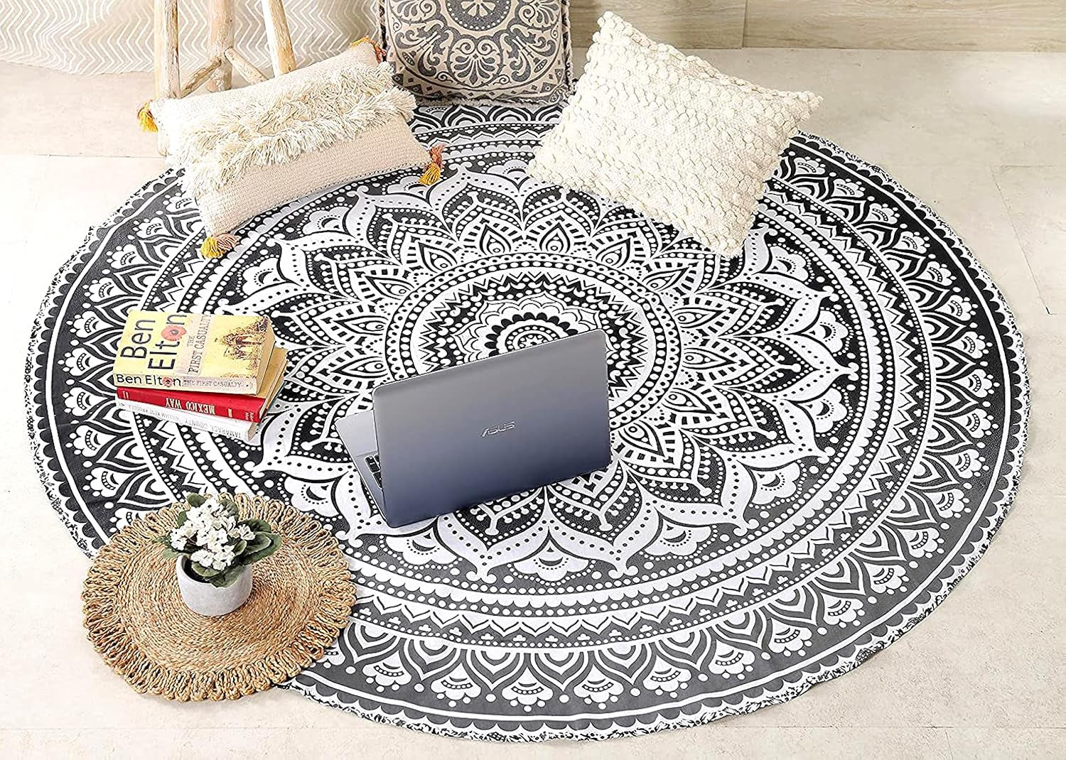 Gobelin Indien Strandtuch rund Mandala Hippiegroß indisch Startseite – Accessoires und Dekorationen Naty Shop Standardtitel