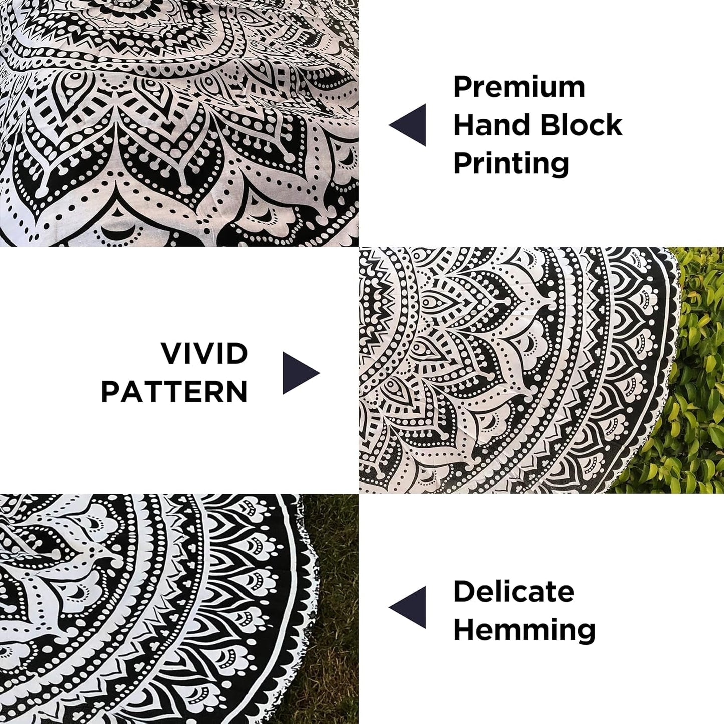 Gobelin Indien Strandtuch rund Mandala Hippiegroß indisch Zuhause - Accessoires und Dekorationen Naty Shop