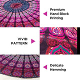 Indischer Wandteppich, Strandtuch, rund, Mandala, Hippie, violett, Zuhause – Accessoires und Dekorationen, Naty Shop
