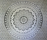 Indischer Wandteppich psychedelisches Mandala schwarz weiß India Home - Accessoires und Dekorationen Naty Shop
