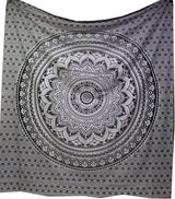 Indischer Wandteppich psychedelisches Mandala schwarz weiß India Home – Accessoires und Dekorationen Naty Shop Standardtitel