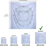 Indischer Wandteppich Mandala Silber Weiß Raumästhetische Leinwand Startseite – Accessoires und Dekorationen Naty Shop