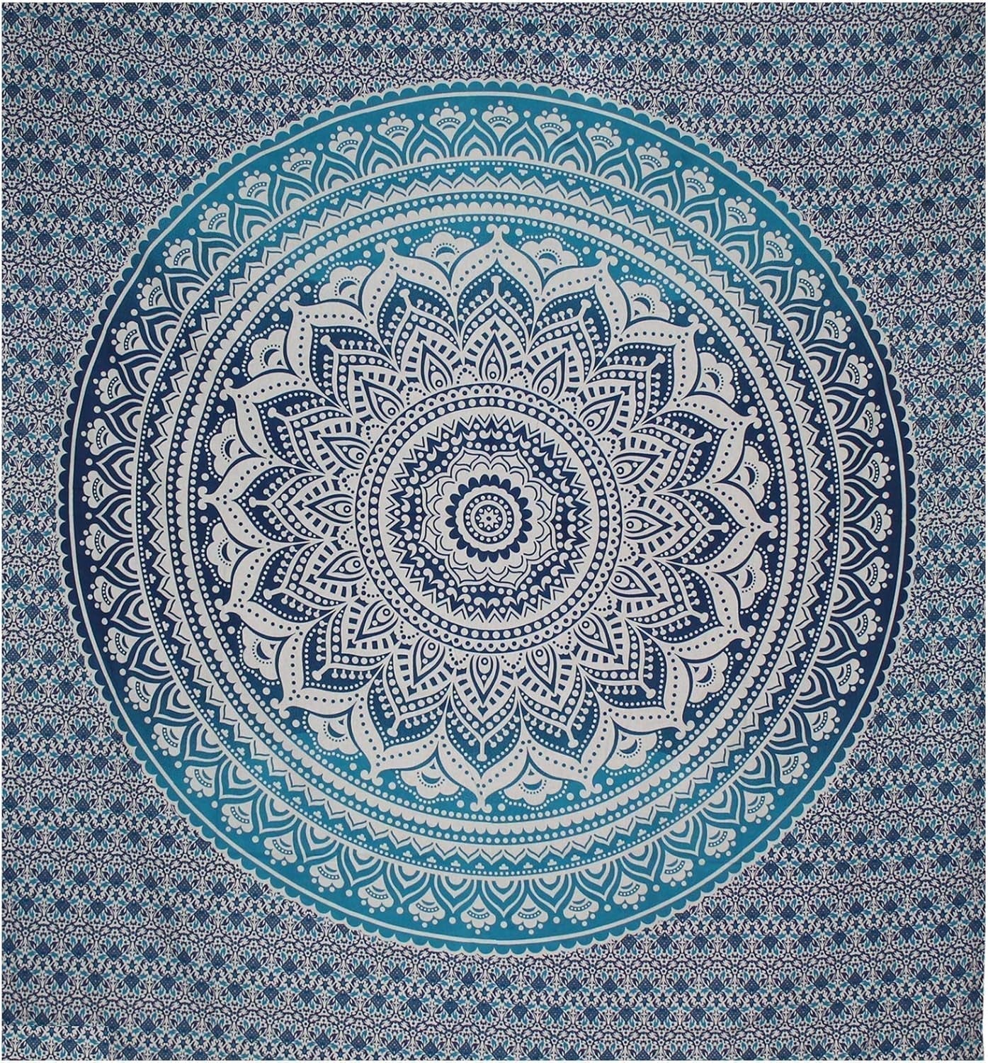 Indischer blauer Mandala-Wandteppich, ästhetische Raumdekoration, Zuhause – Accessoires und Dekorationen, Naty Shop