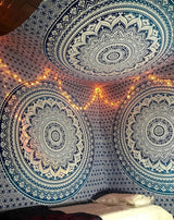 Indischer blauer Mandala-Wandteppich, ästhetische Raumdekoration, Zuhause – Accessoires und Dekorationen, Naty Shop