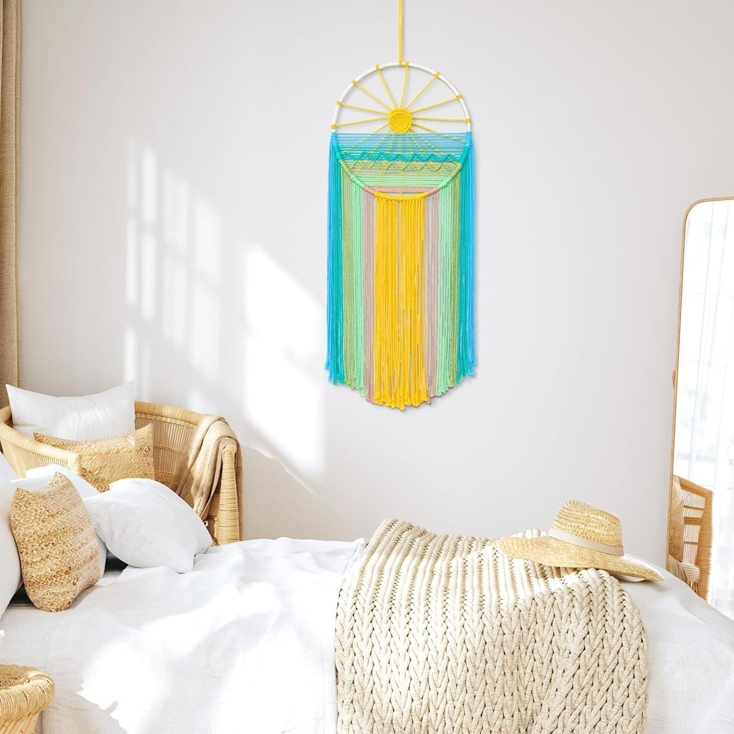 Wandteppich Lomohoo Traumfänger Wandteppich Sonnenmuster Regenbogenzimmer Zuhause – Accessoires und Dekorationen Naty Shop
