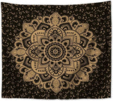 Majami Indischer Mandala-Wandteppich aus schwarzgoldenem Polyester-Leinwand Startseite – Accessoires und Dekorationen Naty Shop Standardtitel