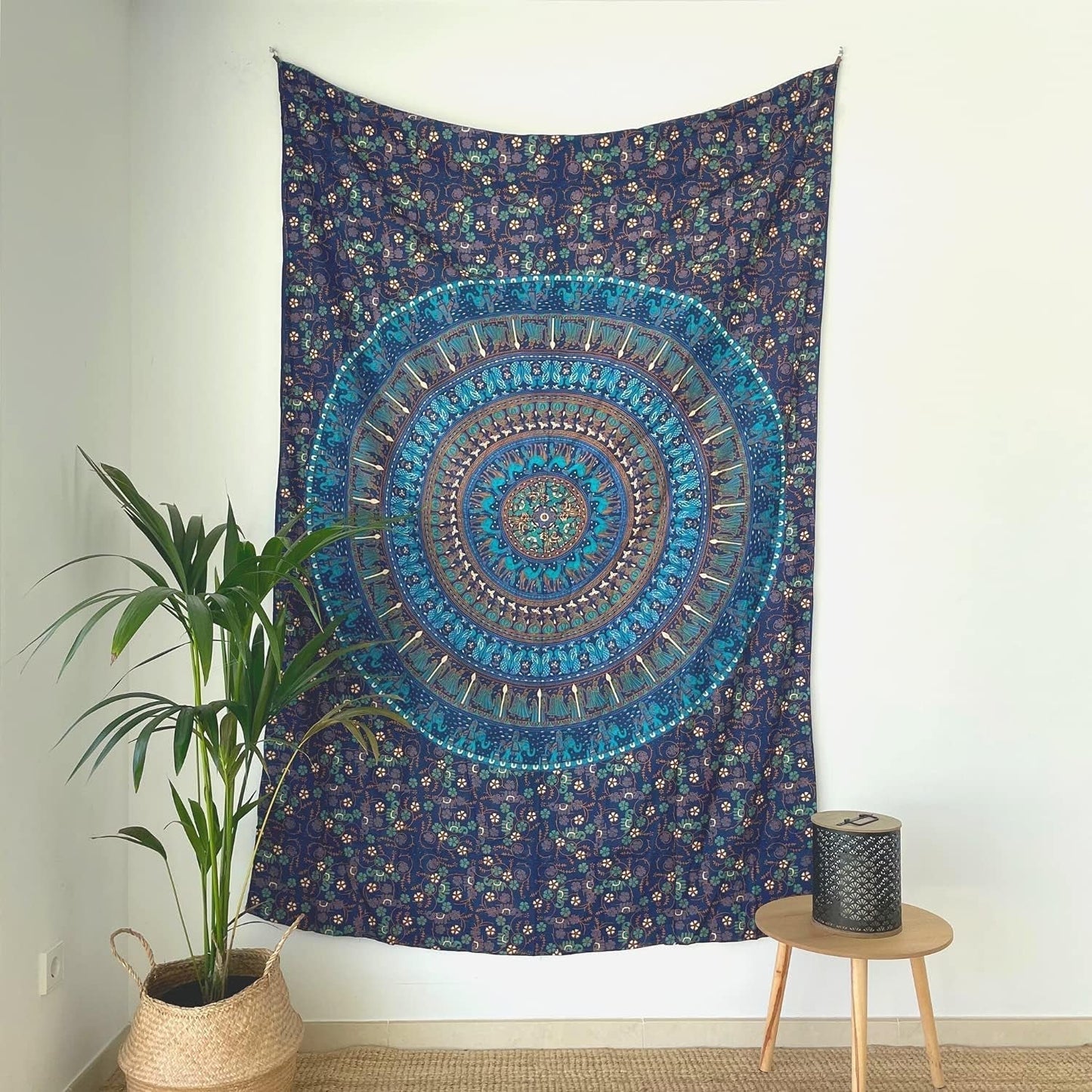 Tapisserie Momomus Mandala farbige Baumwolle orientalische Designs Zuhause - Accessoires und Dekorationen Naty Shop Blau C 135L x 210B cm