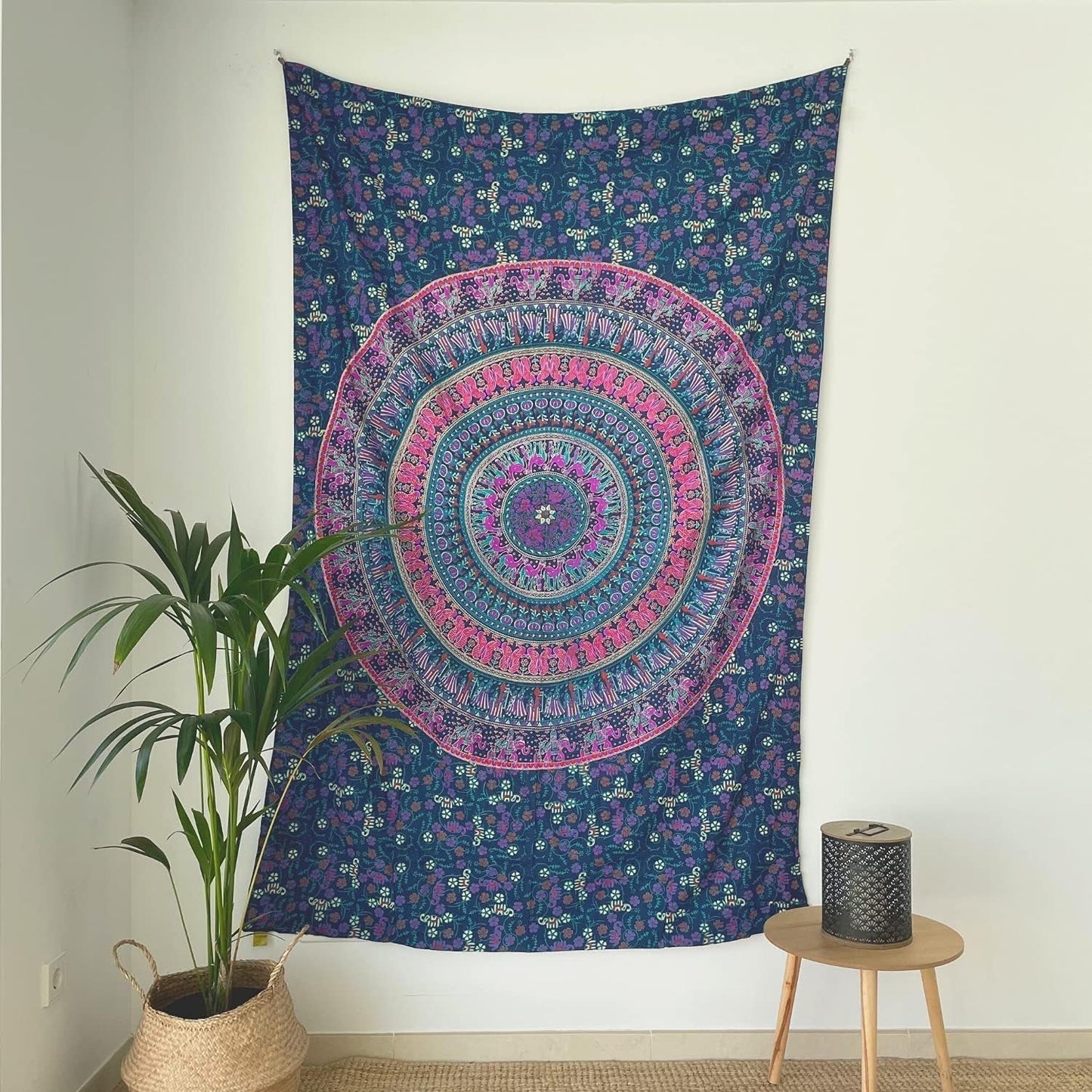 Tapisserie Momomus Mandala farbige Baumwolle orientalische Designs Zuhause – Accessoires und Dekorationen Naty Shop Violett A 135 L x 210 B cm
