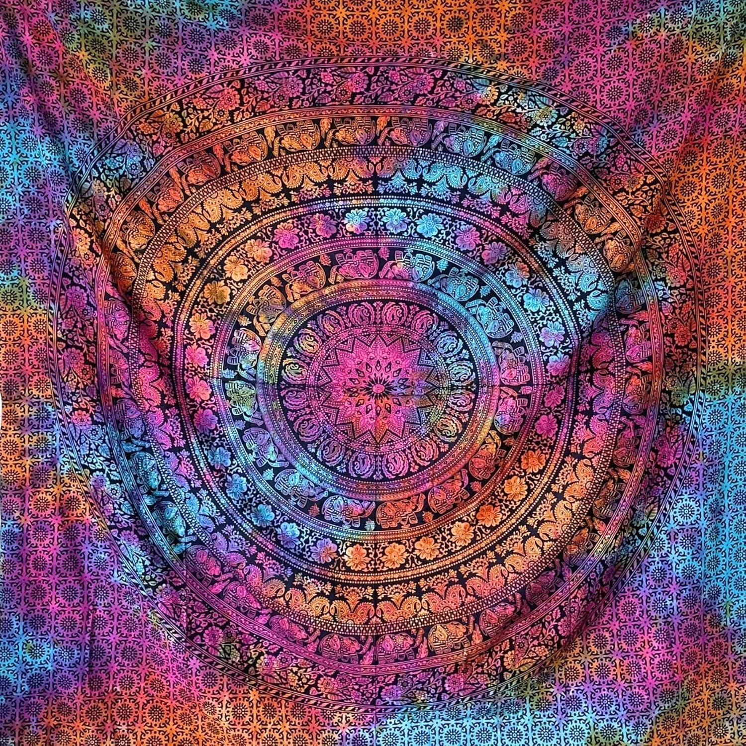 Wandteppich Momomus Mandala Hippie oder Psychedelic xxl Zuhause - Accessoires und Dekorationen Naty Shop Mehrfarbig 16 230L x 210B cm
