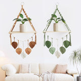 Wandteppich aus Holzregal, Girlande aus gewebten Blättern, Zuhause – Accessoires und Dekorationen, Naty Shop