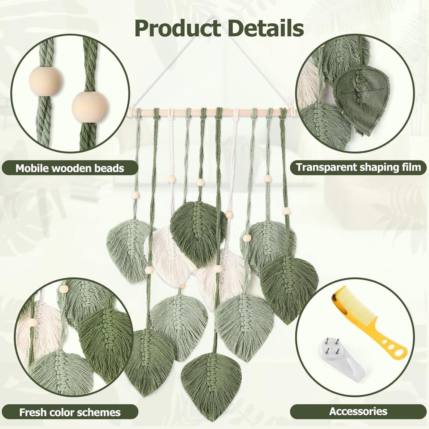 Fensterdekoration im Gobelin-Stil, 40 cm, grün Zuhause – Accessoires und Dekorationen Naty Shop