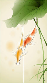 Wandteppich im japanischen Stil, dickes Leinen, Noren, langer Lotus, Zuhause – Accessoires und Dekorationen, Naty Shop, Standardtitel