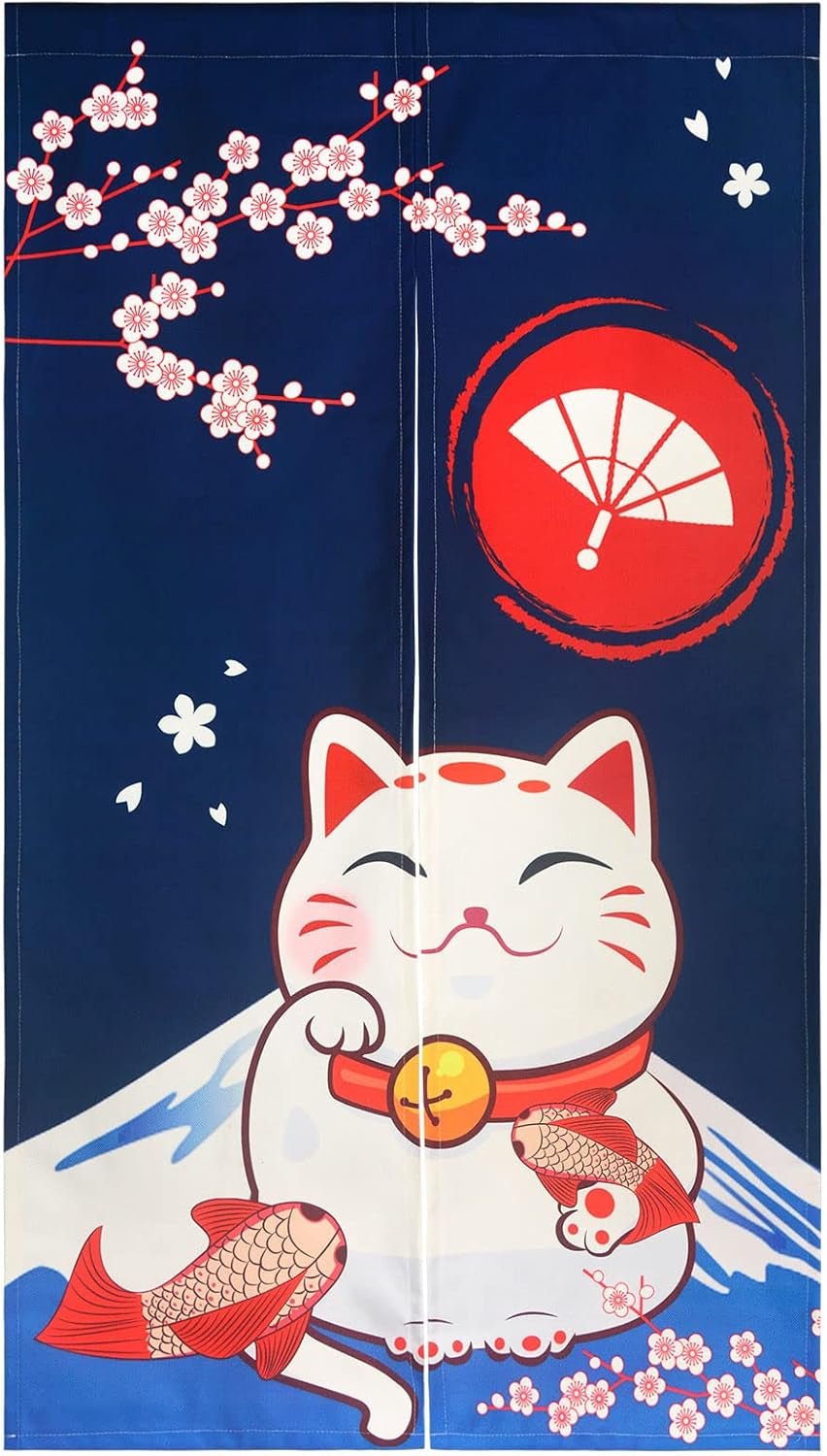 Gobelin im japanischen Stil, dicke Noren-Vorhänge aus Leinen, lange Vorhänge, Zuhause – Accessoires und Dekorationen, Naty Shop, Standardtitel