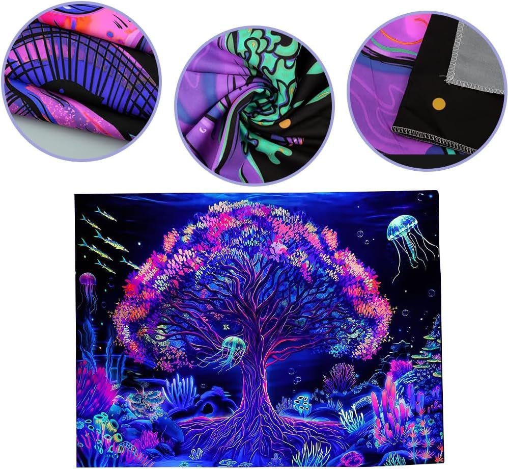 Wandteppich Suaywo Psychedelic Fluorescent Tree Life Room Home – Accessoires und Dekorationen Naty Shop