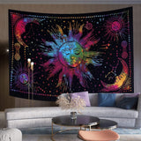 Wandteppich Sonne Mond Stern spirituell ästhetisch Regenbogen Baumwolle Zuhause – Accessoires und Dekorationen Naty Shop