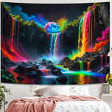 Wandteppich, Wandteppich, Planeten-Wasserfall, Fantasie, Schwarzlicht, Zuhause – Accessoires und Dekorationen, Naty Shop
