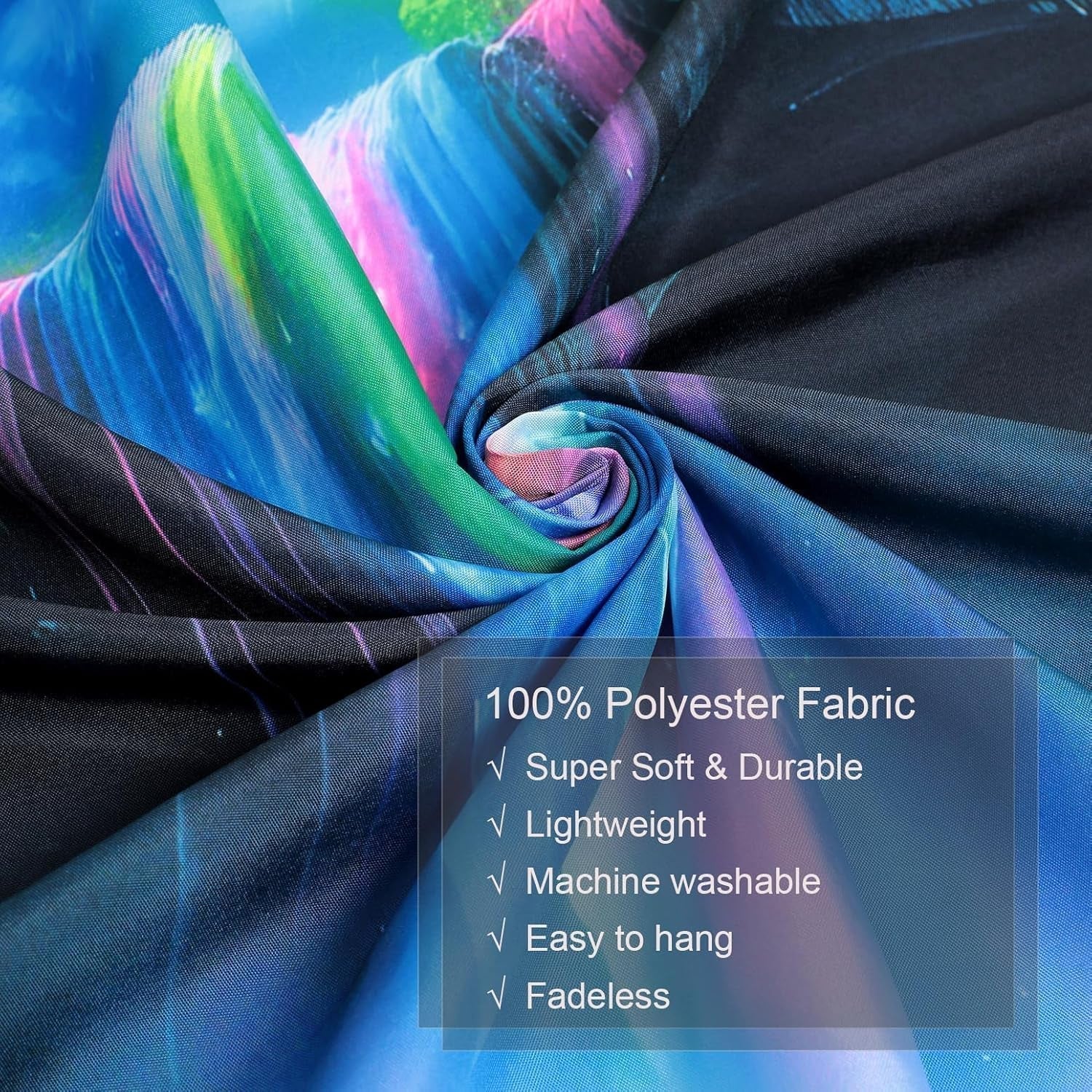 Wandteppich, Wandteppich, Planeten-Wasserfall, Fantasie, Schwarzlicht, Zuhause – Accessoires und Dekorationen, Naty Shop