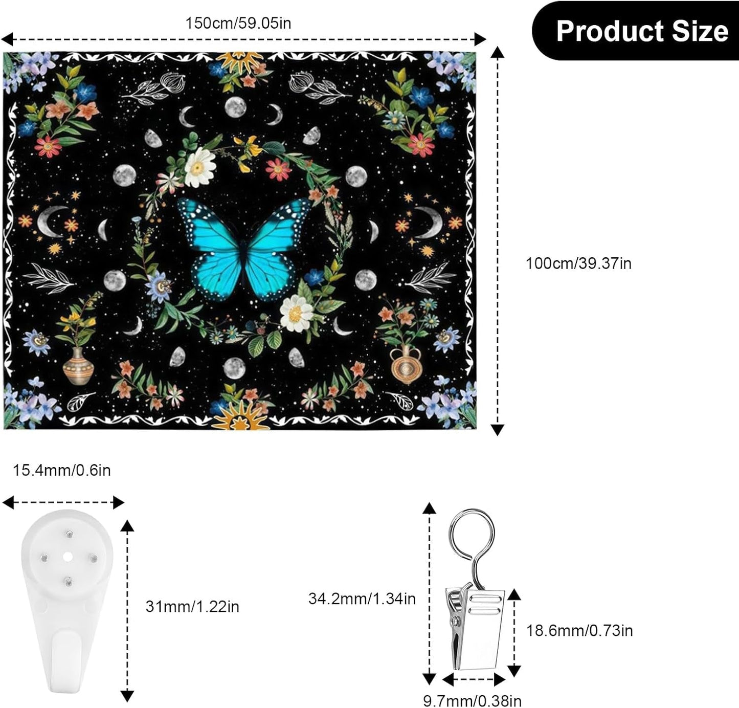 Gobelin Gobelin grüne Schmetterlinge gebürsteter Stoff Zuhause - Accessoires und Dekorationen Naty Shop