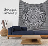 Wandteppich Wandteppich Mandala grau schwarz Wandtuch Zuhause – Accessoires und Dekorationen Naty Shop