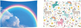 Wandteppich Ulticool Haus Strand Meer Palmeninsel Zuhause – Accessoires und Dekorationen Naty Shop Einhorn Regenbogen