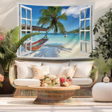 Wandteppich Ulticool View Beach Sea Palm Hammock Home – Accessoires und Dekorationen Naty Shop